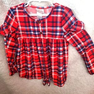 Little girls plaid dress shirt